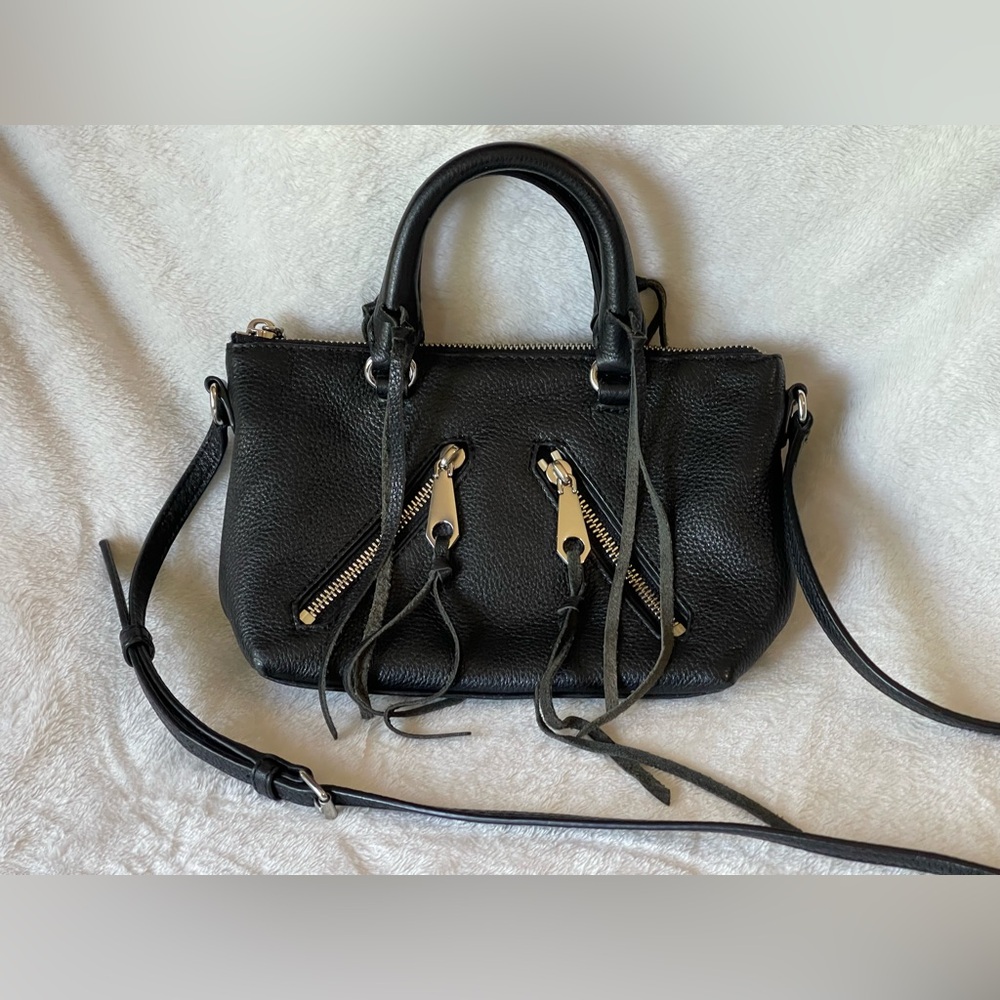 Rebecca Minkoff Micro Moto leather fringe Crossbody black A+ condition - Picture 6 of 11